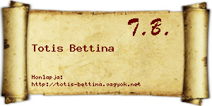 Totis Bettina névjegykártya